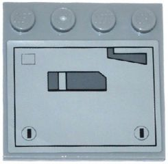 6179pb085R - Tile, Modified 4 x 4 with Studs on Edge with SW AT-DP Panels Pattern Model Right Side (Sticker) - Set 75083