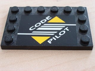 6180pb004 - Tile, Modified 4 x 6 with Studs on Edges with Code Pilot Pattern (Sticker) - Set 8479