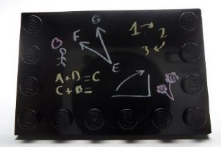 6180pb044 - Tile, Modified 4 x 6 with Studs on Edges with Blackboard Pattern