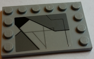 6180pb098L - Tile, Modified 4 x 6 with Studs on Edges with SW Sith Infiltrator Panel Pattern Model Left Side (Sticker) - Set 7961