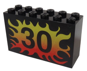 6213pb08 - Brick 2 x 6 x 3 with Flame 30 Pattern