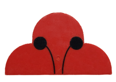 6216pb01 - Slope, Curved 4 x 2 x 2 Triple with Ladybug Antenna Pattern