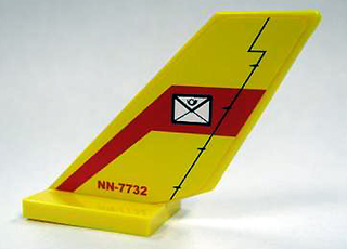 6239pb017 - Tail Shuttle with Mail Envelope and 'NN-7732' Pattern on Both Sides (Stickers) - Set 7732