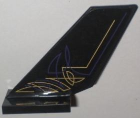 6239pb025L - Tail Shuttle with Purple and Gold Geometric Lines Pattern on Left Side (Sticker) - Set 5984