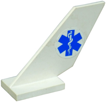 6239pb031 - Tail Shuttle with EMT Star of Life (White Snake) Pattern on Both Sides (Stickers) - Set 7903