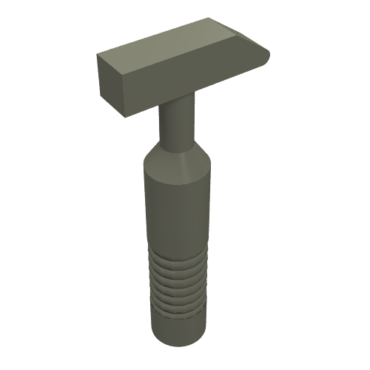 6246b - Minifigure, Utensil Tool Cross Pein Hammer - 6-Rib Handle