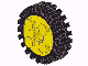 6248c01 - Wheel FreeStyle with Technic Pin Hole with Black Tire 24mm D. x 8mm Offset Tread - Interior Ridges (6248 / 3483)