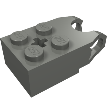62712 - Technic, Brick Modified 2 x 2 with Ball Socket and Axle Hole - Angled Forks with Flat Ends and Open Sides
