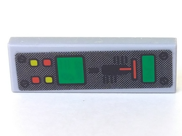 63864pb013 - Tile 1 x 3 with 'mph 345', 'GEAR 8', Gear Stick and Buttons Pattern (Sticker) - Set 7050