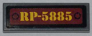 63864pb047 - Tile 1 x 3 with 'RP-5885' Pattern (Sticker) - Set 5885