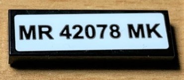63864pb123 - Tile 1 x 3 with 'MR 42078 MK' Pattern (Sticker) - Set 42078