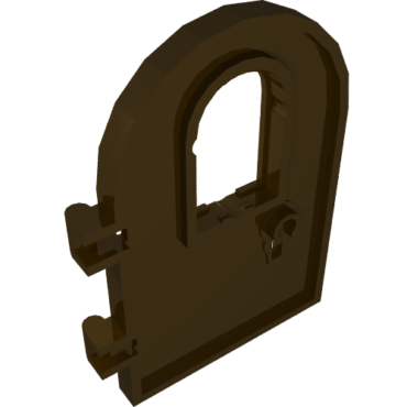 64390 - Door 1 x 4 x 6 Round Top with Window and Keyhole, Reinforced Edge