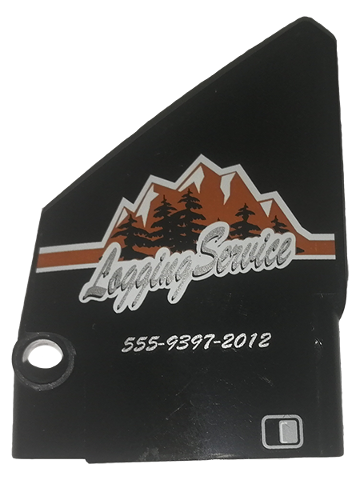 64394pb015 - Technic, Panel Fairing #13 Large Short Smooth, Side A with 'Logging Service' and '555-9397-2012' Pattern (Sticker) - Set 9397