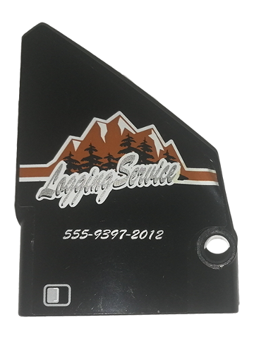 64680pb015 - Technic, Panel Fairing #14 Large Short Smooth, Side B with 'Logging Service' and '555-9397-2012' Pattern (Sticker) - Set 9397