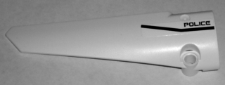 64681pb001 - Technic, Panel Fairing # 5 Long Smooth, Side A with Black Line and 'POLICE' Pattern (Sticker) - Set 5981