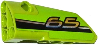 64683pb020 - Technic, Panel Fairing # 3 Small Smooth Long, Side A with Silver Number 65 and Black and Silver Stripes Pattern (Sticker) - Set 42037
