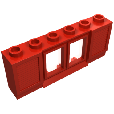 646bc01 - Window 1 x 6 x 2 with Shutters with Extended Lip, with Glass