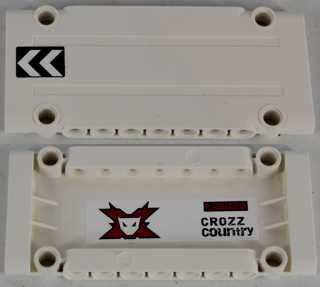 64782pb014L - Technic, Panel Plate 5 x 11 x 1 with Chevrons on Outside Left and World Racers Team Extreme Logo and 'CROZZ COUNTRY' on Inside Pattern (Sticker) - Set 8864