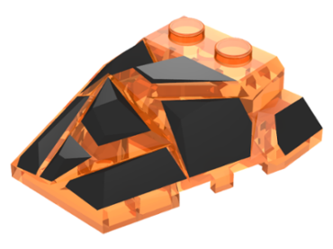 64867pb02 - Wedge 4 x 4 Fractured Polygon Top with Black Facets Pattern