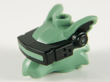 65073pb01 - Minifigure, Head, Modified Alien Rat with Black VR Visor Pattern