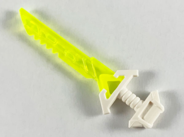 65272pb01 - Minifigure, Weapon Sword with Wide Pommel and Molded Trans-Dark Pink Serrated Blade Pattern (Ninjago Key-Tana)