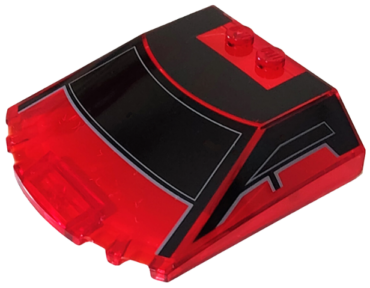 65633pb11 - Windscreen 6 x 6 x 1 1/3 Straight Sides with Black Window Frame Outline and Roof Pattern