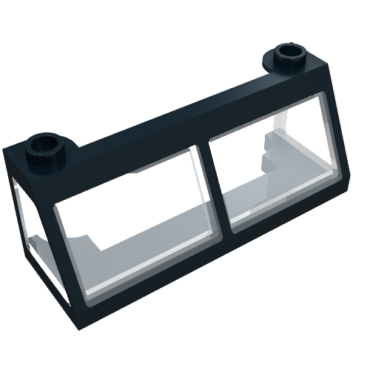 6567c01 - Windscreen 2 x 6 x 2 Train with Fixed Trans-Clear Glass