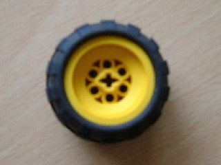 6580ac01 - Wheel 43.2 x 28 Balloon Small with Axle Hole (+ Shape) with Black Tire 43.2 x 28 S Balloon Small (6580a / 6579)