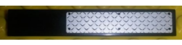 6636pb157 - Tile 1 x 6 with Silver Tread Plate and 6 Rivets Pattern - End Placement (Sticker) - Set 7906