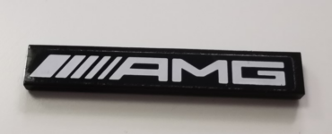 6636pb240 - Tile 1 x 6 with White 'AMG' on Black Background Pattern (Sticker) - Set 75877