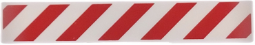 6636pb352 - Tile 1 x 6 with Red Danger Stripes Pattern