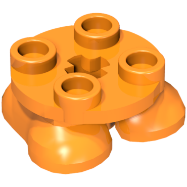 66858 - Legs with Plate Round 2 x 2 and Axle Hole - 2 Feet