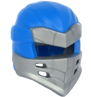 66953pb01 - Minifigure, Headgear Ninjago Wrap Type 7 with 4 Slits on Front with Molded Flat Silver Armor Pattern