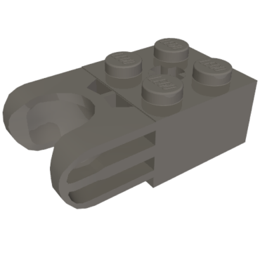 67696 - Technic, Brick Modified 2 x 2 with Ball Socket and Axle Hole - Straight Forks with Round Ends and Closed Sides