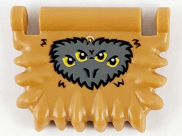 68505pb01 - Minifigure, Utensil Book Cover, Fangs Around Edge with Dark Bluish Gray Fur and 4 Yellow Eyes Pattern