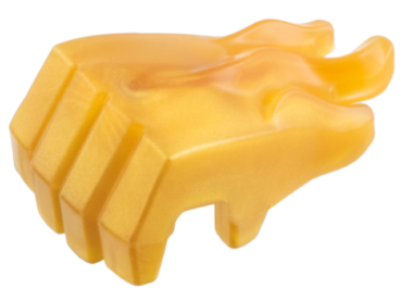 69728pb01 - Hand Gorilla Fist with Marbled Trans-Orange Flames Pattern (fits Minifigure Hand)