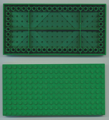 700eD2 - Brick 10 x 20 with Bottom Tubes in Single Row Around Edge, with Dual '+' Cross Supports