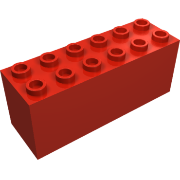73090b - Brick, Modified 2 x 6 x 2 Weight - Bottom Sealed, Dimple on Ends