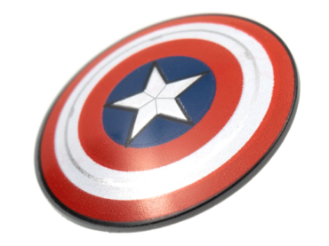 75902pb20 - Minifigure, Shield Circular Convex Face with Red and White Concentric Rings, Star in Dark Blue Circle Pattern (Captain America)