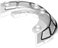 76796pb01 - Windscreen 4 x 6 x 1 1/3 Round with Black Window Frame Outline Pattern