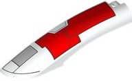 77180pb02 - Wedge 10 x 2 x 2 Left with SW The Crimson Firehawk Red and Light Bluish Gray Hull Plates with Black Outlines Pattern