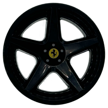 7834pb01 - Wheel 21mm D. x 11mm with 5 Spokes with Yellow Ferrari Logo and Silver Bolts Pattern