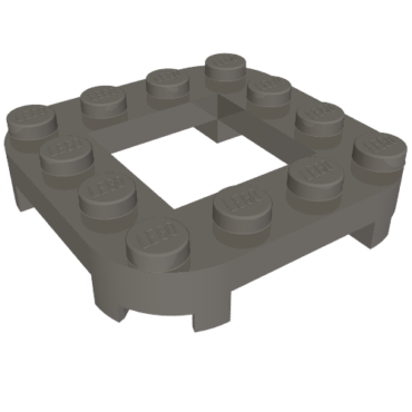 79387 - Plate, Modified 4 x 4 with Rounded Corners, 4 Feet and 2 x 2 Cutout