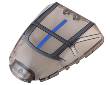 80222pb02 - Windscreen 6 x 7 x 1 1/3 with Silver Framework and Blue Stripe Pattern