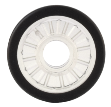 80441pb01 - Wheel Wheelchair with Technic Pin Hole with Molded Black Hard Rubber Tire Pattern