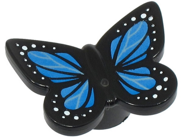 80674pb03 - Butterfly with Stud Holder with Blue Wings and White Spots Pattern