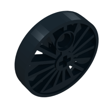 85489b - Train Wheel RC, Spoked with Technic Axle Hole and Counterweight, 37 mm D. (Flanged Driver)
