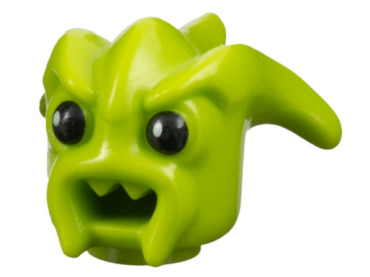 85948pb01 - Minifigure, Head, Modified Kranxx / Rench with Open Mouth with Black Eyes Pattern