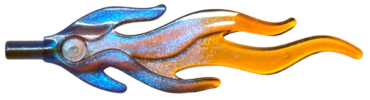85959pb01a - Wave Rounded Straight Large with Bar End (Flame) with Marbled Trans-Orange Pattern