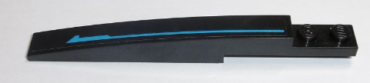 85970pb018R - Slope, Curved 10 x 1 with Blue Line Pattern Model Right Side (Sticker) - Set 70611